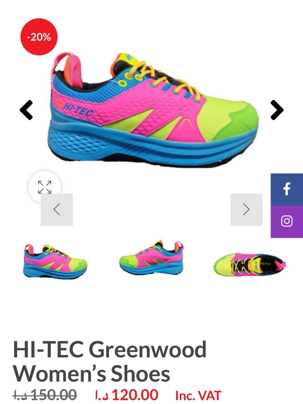 Hi-Tec Kids Greenwood Neon Pink, Lime Green & Blue Sneakers-tennis shoes